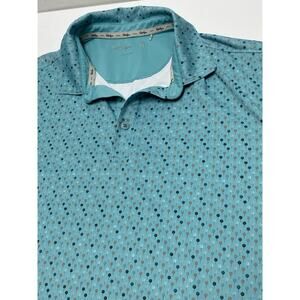 Walter Hagen Polo Shirt Mens Large Blue All Over Print Performance